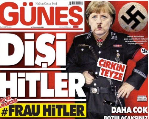 Μέρκελ-Χίτλερ σε πρωτοσέλιδο Τουρκικής Εφημερίδας