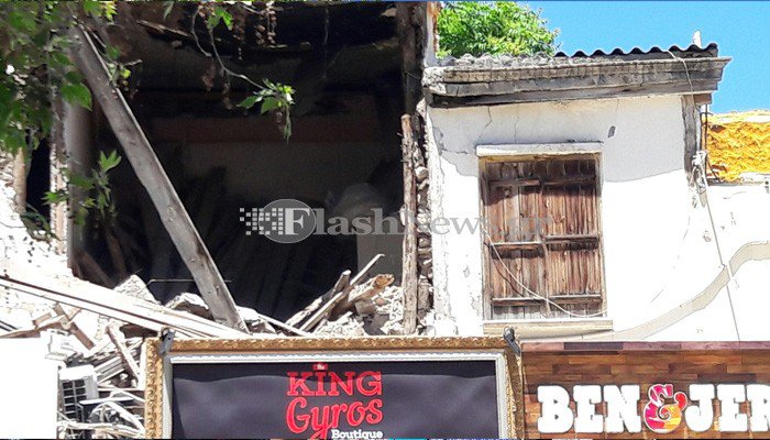Ηράκλειο: Κατέρρευσε τμήμα παλιού κτιρίου