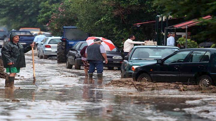Πλημμύρες και πτώσεις βράχων στη Σιθωνία Χαλκιδικής