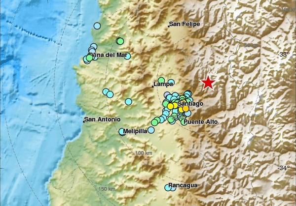 Χιλή: 5,4 Ρίχτερ χτύπησαν το Σαντιάγο – Δείτε Video  από τη στιγμή του σεισμού (Video)