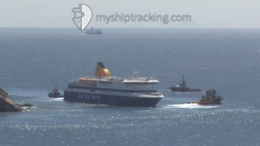 Προσπάθεια αποκόλλησης του Blue Star Patmos – LIVE εικόνα (Video)