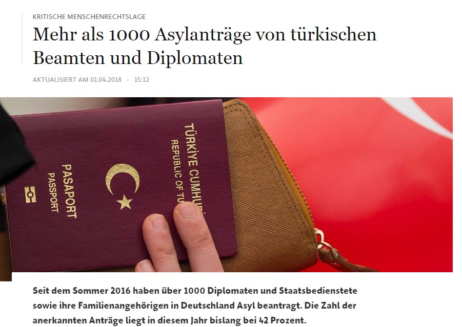 FAZ: Πάνω από 1000 αιτήσεις ασύλου στη Γερμανία από Τούρκους αξιωματούχους και διπλωμάτες