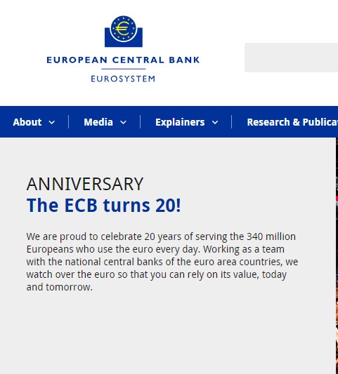Η ΕΚΤ γίνεται …εικοσάρα και το γιορτάζει προσέχοντας το Ευρώ