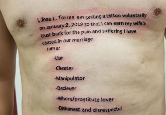 Απάτησε τη σύντροφό του και το… έκανε τατουάζ στο στήθος του για να τον συγχωρέσει! (Photo)