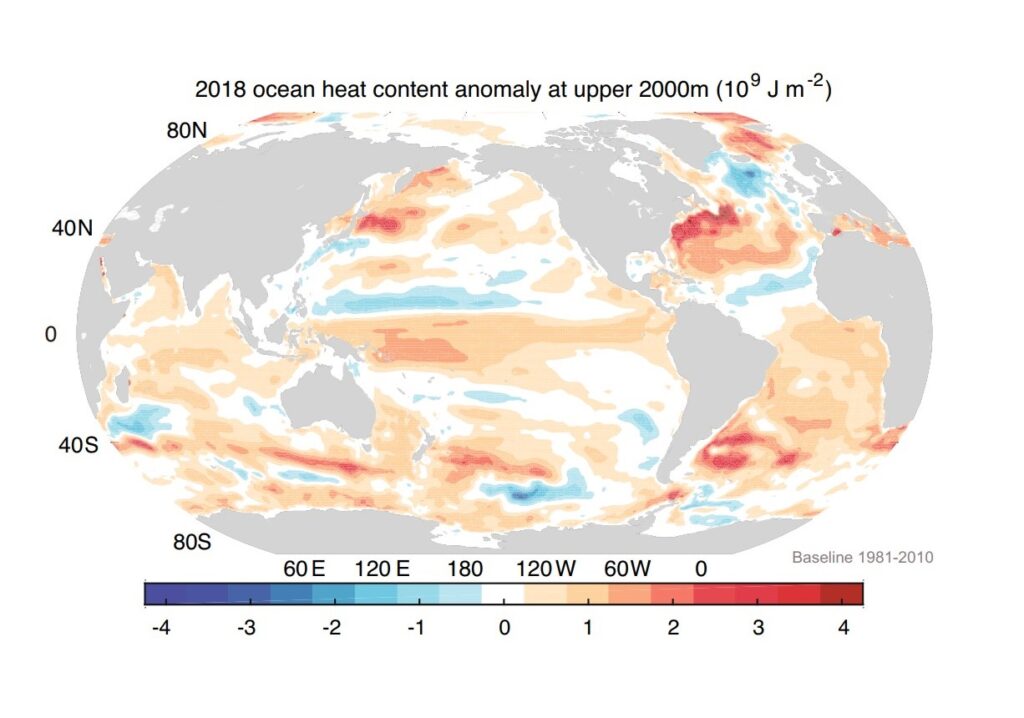 Το 2018 υπήρξε το θερμότερο έτος για τους ωκεανούς της Γης,