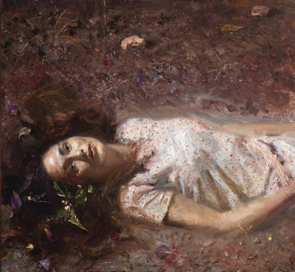 Έργο του Γιώργου Ρόρρη. Γυναίκα ξαπλωμένη στο χώμα (2018)
