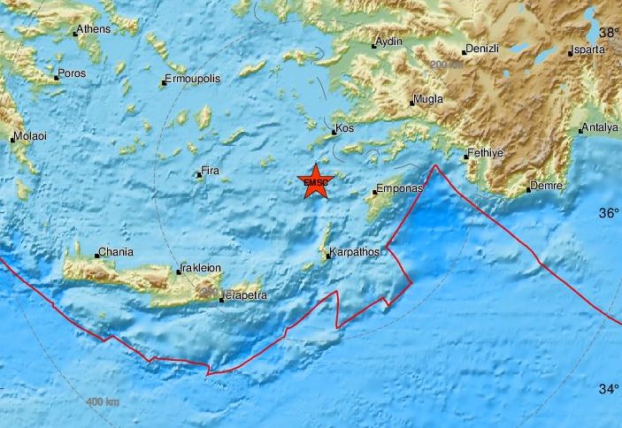 Ισχυρός σεισμός 5,7 Ρίχτερ τα ξημερώματα στη Νίσυρο