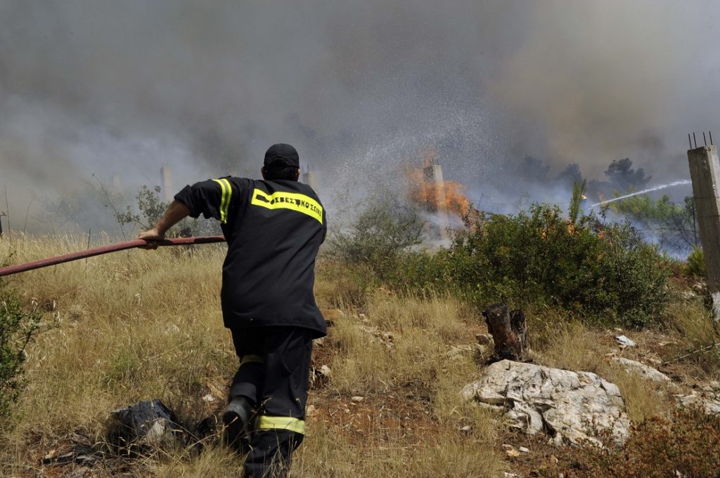 Προσαγωγή ενός μελισσοκόμου για τη φωτιά στη Σταμάτα