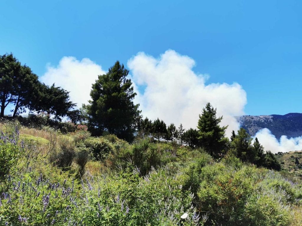 Μεγάλη πυρκαγιά καίει καλλιέργειες στην Κεφαλονιά