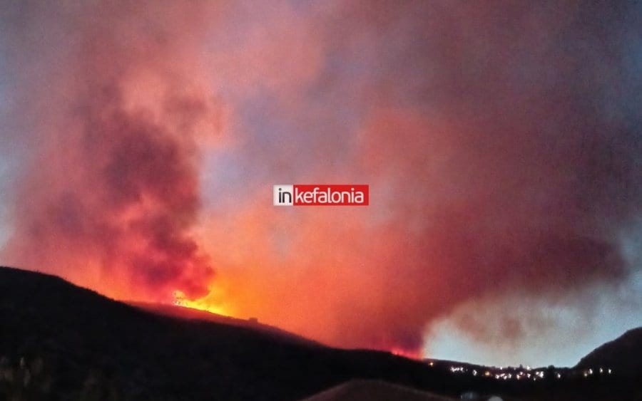 Φωτιά στην Κεφαλονιά: «Παραμείνετε σε ετοιμότητα όλο το βράδυ!» – Το sms του 112 στους κατοίκους