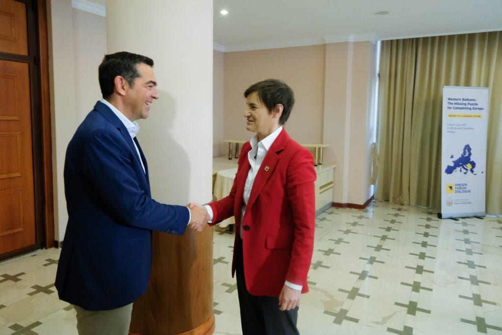 Συνάντηση του Αλέξη Τσίπρα με την πρωθυπουργό της Σερβίας