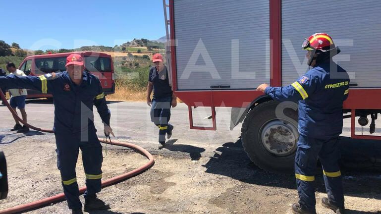 Ηράκλειο: Σε ύφεση το μέτωπο της πυρκαγιάς στον Άγιο Θωμά