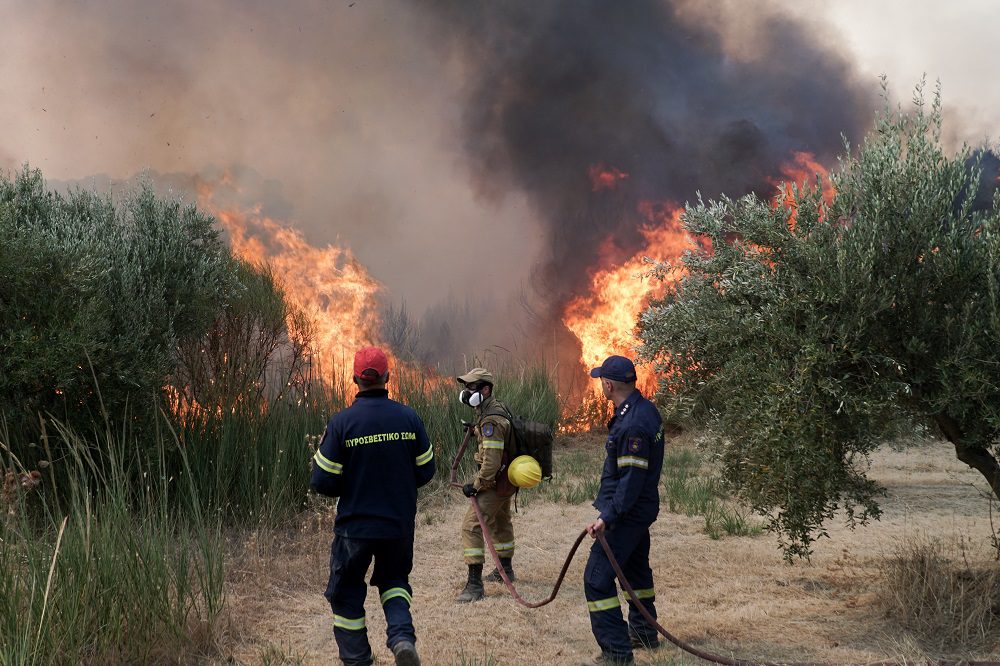 Μεγάλη φωτιά σε δάσος στα Άγναντα Ηλείας