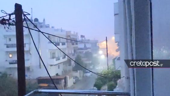 Σαρώνει και την Κρήτη η κακοκαιρία «Μπάλλος» –  Ισχυρές βροχές και καταιγίδες (Video)