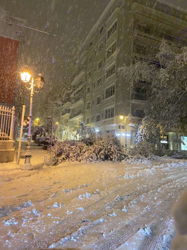 Κλειστοί δρόμοι και κλαδιά πεσμένα ακόμη και στο κέντρο της Αθήνας