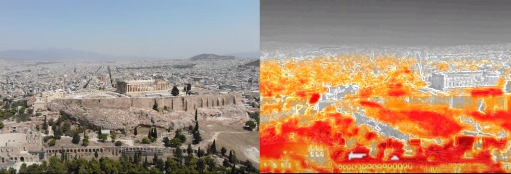 Εντυπωσιακό βίντεο καταγράφει τις θερμοκρασίες στην Ακρόπολη – Απο το χιόνι στους 42 βαθμούς Κελσίου (Video)
