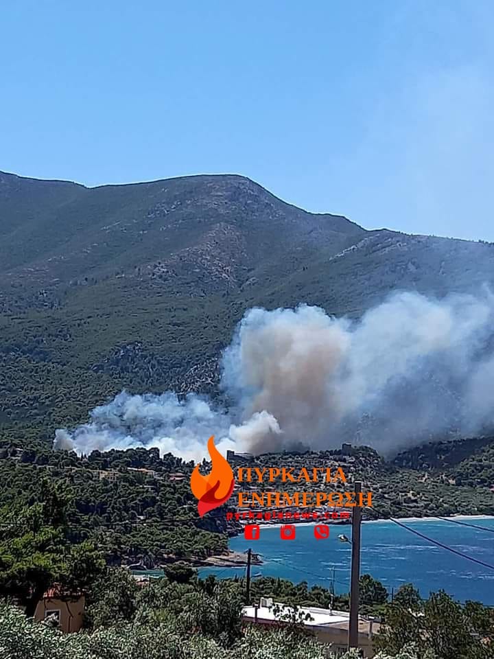 Μεγάλη φωτιά στο Πόρτο Γερμενό: Καίει δασική έκταση – Μήνυμα από το 112 για εκκένωση του Μύτικα (Photos- Video)