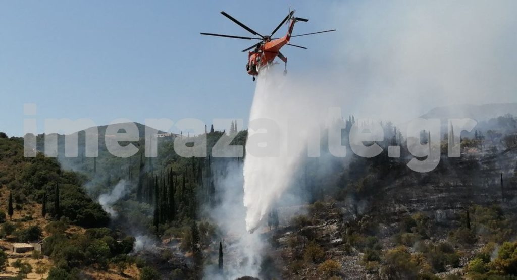 Πύρινο μέτωπο στη Ζάκυνθο: Εκκενώνονται οικισμοί