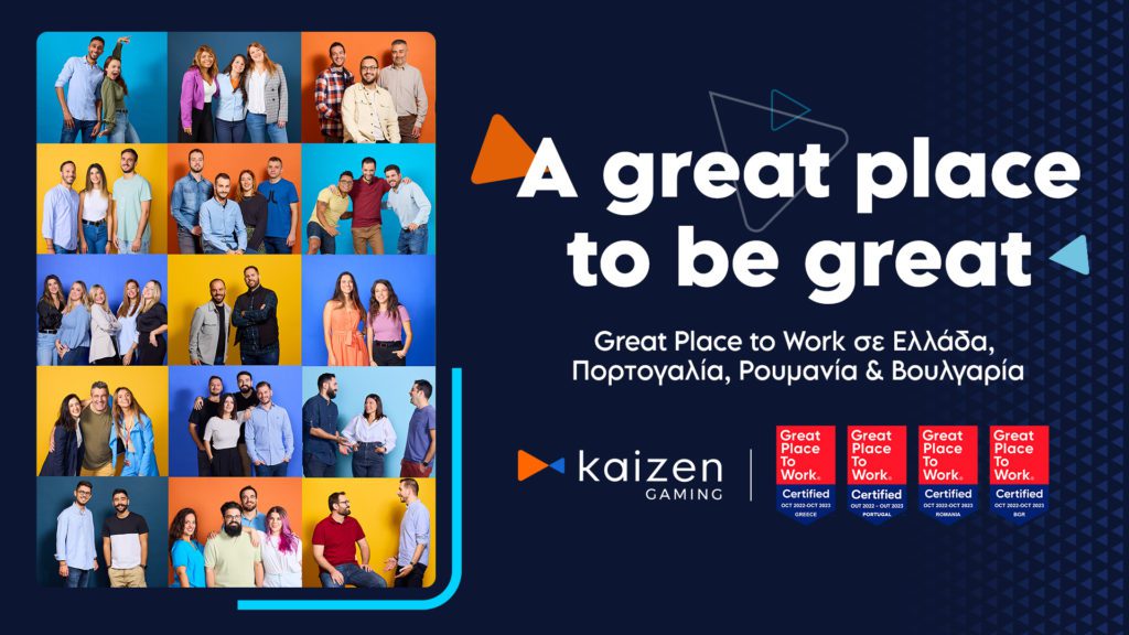 Η Kaizen Gaming αναδεικνύεται για δεύτερη φορά Great Place to Work™