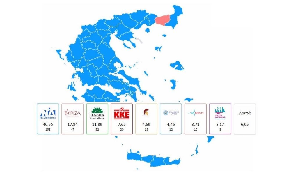 Εκλογές 2023: Τα αποτελέσματα στο 97,3% της Επικράτειας – Διαδραστικός χάρτης (LIVE)