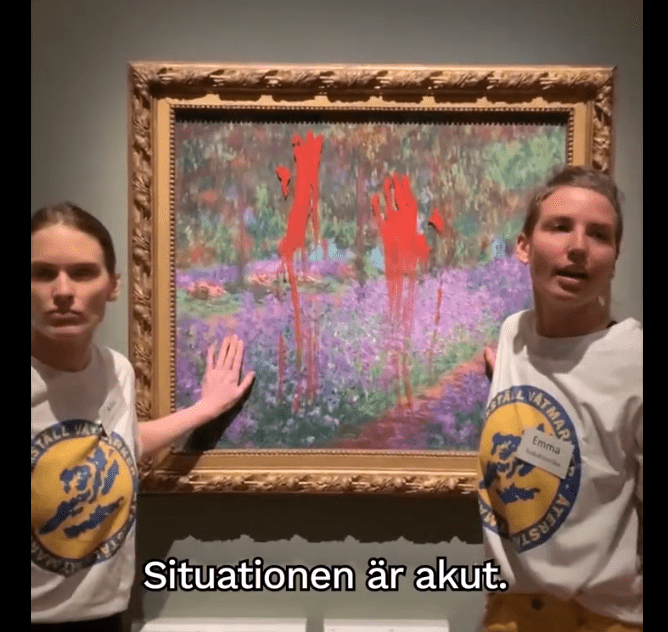 Σουηδία: Ακτιβίστριες για το κλίμα έριξαν κόκκινη μπογιά σε πίνακα του Μονέ (Video)