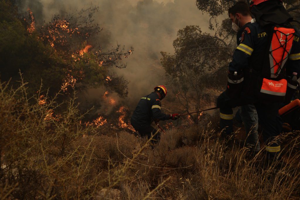 Μάχη με τις φλόγες στα Δερβενοχώρια – Συνεχείς αναζωπυρώσεις στη Λεύκα