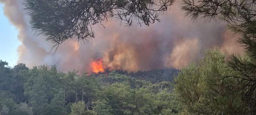Ανεξέλεγκτη η φωτιά στη Ρόδο – Εκκενώθηκαν τρία χωριά (Photos)