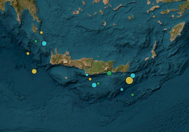 Σεισμός 4,2 Ρίχτερ νότια της Κρήτης