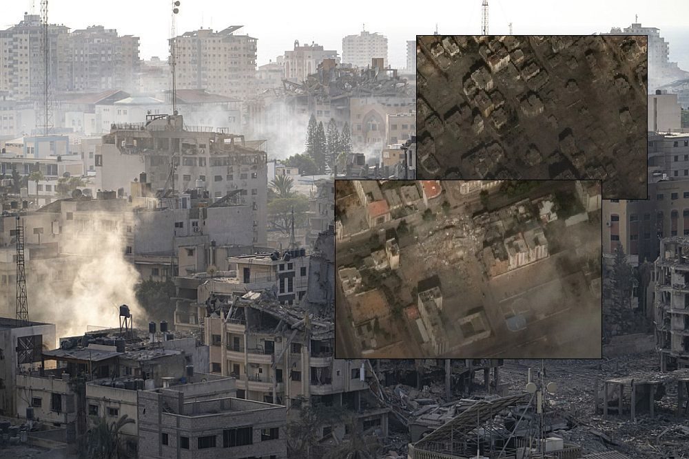 Ισοπεδώνεται η Γάζα: Συγκλονιστικές εικόνες από δορυφόρο – Συντρίμμια και θάνατος παντού (Photos – Video)