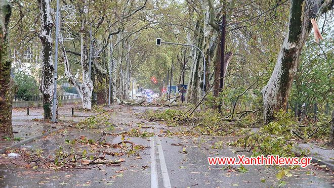 Ξάνθη: Ισχυροί άνεμοι και έντονη χαλαζόπτωση προκάλεσαν σοβαρά προβλήματα