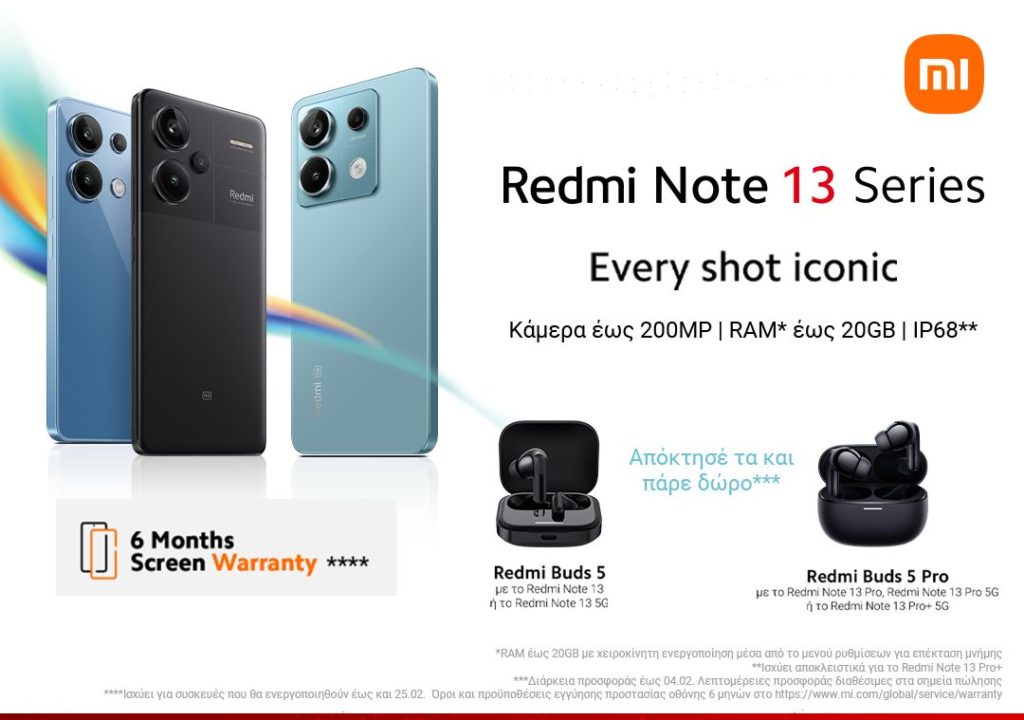 Τα μοναδικά Xiaomi Redmi Note 13 έφτασαν στα καταστήματα Vodafone και στο Vodafone eShop