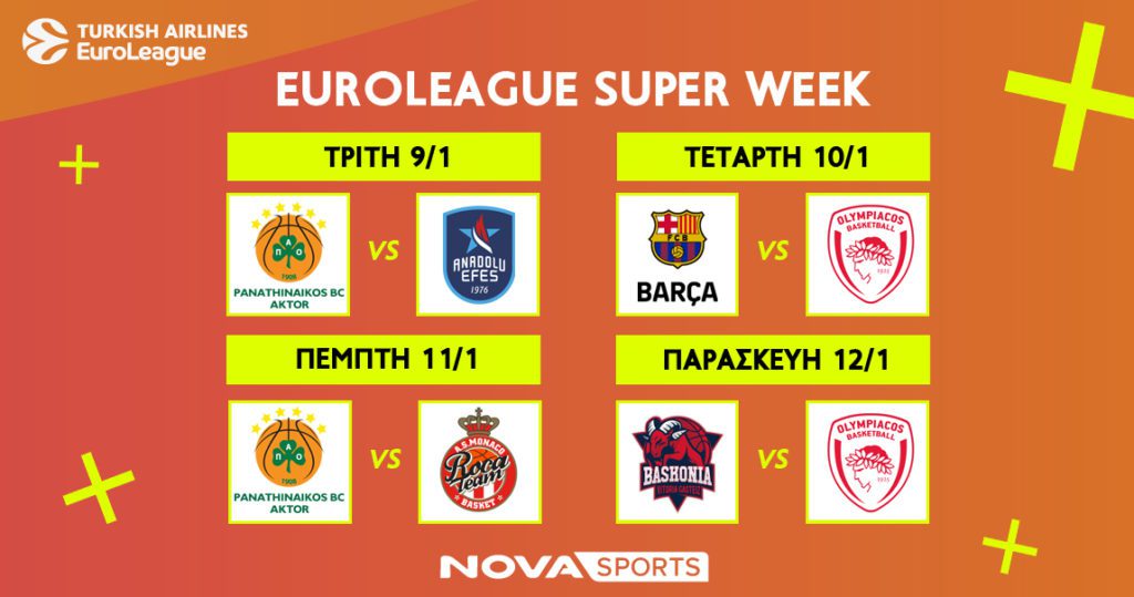 Αυτή η σεζόν δεν χάνεται στην EuroLeague με «διαβολοβδομάδα»…Νο6 στο Novasports!