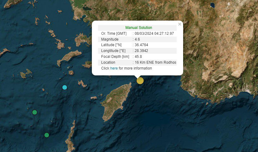 Σεισμός 4,6 Ρίχτερ ανοιχτά της Ρόδου – Οι πρώτες εκτιμήσεις των σεισμολόγων (Video)