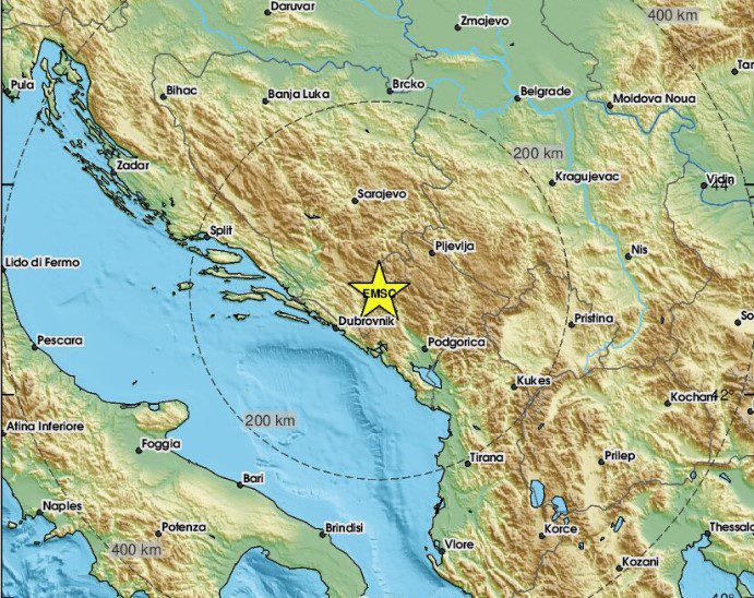 Σεισμός 5,4 Ρίχτερ στα σύνορα Βοσνίας – Μαυροβουνίου