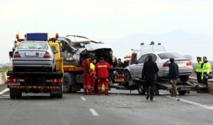 Θεσσαλονίκη: Τροχαίο με πέντε οχήματα στην Eξωτερική Περιφερειακή Oδό