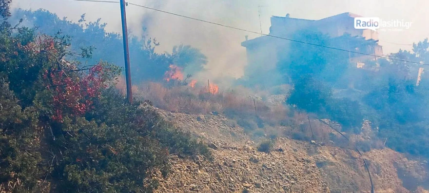 Ιεράπετρα: Ανεξέλεγκτη δασική πυρκαγιά – Καταστροφές σε σπίτια, ένας τραυματίας