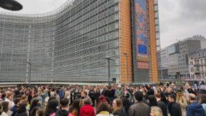 Βρυξέλλες: Διαδήλωση υπαλλήλων της Ευρωπαϊκής Ένωσης κατά του πολέμου του Ισραήλ στη Γάζα