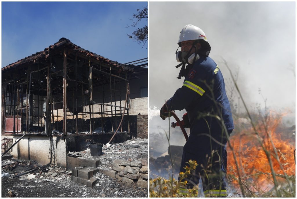 Φωτιά στη Βάρης – Κορωπίου: Κάηκαν σπίτια και επιχειρήσεις – Δύο άτομα στο νοσοκομείο (Photos – Videos)