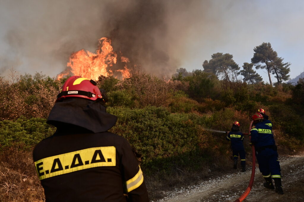 Φωτιά τώρα σε δασική έκταση στην Λευκάδα 