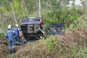 Σέρρες: Τροχαίο με τουμπαρισμένο ΙΧ – Επιχείρηση απεγκλωβισμού από την Πυροσβεστική