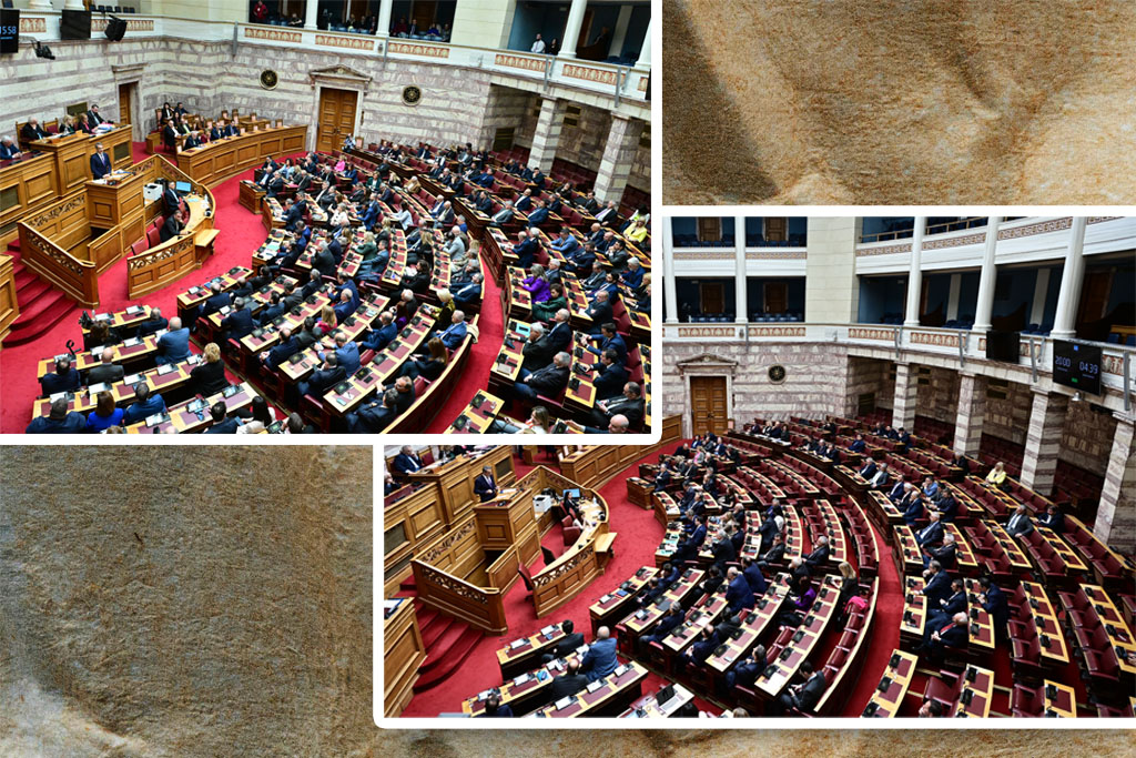Βουλή: Τρεις κι ο… κούκος στα «γαλάζια» έδρανα στη δευτερολογία Μητσοτάκη
