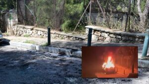Θρίλερ στο Παγκράτι: Η στιγμή που το τζιπ τυλίγεται στις φλόγες &#8211; Εξετάζεται το ενδεχόμενο εγκληματικής ενέργειας (Video)