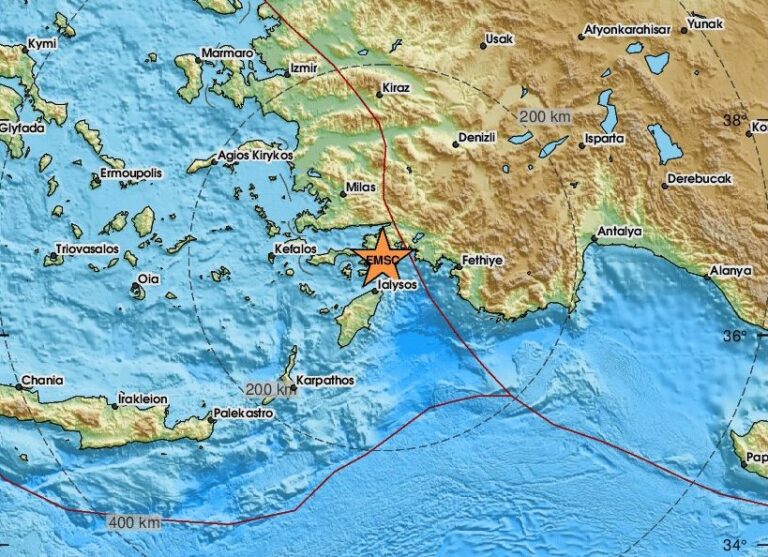 Σεισμός ανοιχτά της Ρόδου: Νεκρό ένα 14χρονο κορίτσι και 69 τραυματίες στη νοτιοδυτική Τουρκία