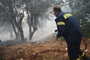 Φωτιά τώρα σε γεωργική έκταση στη Λέσβο
