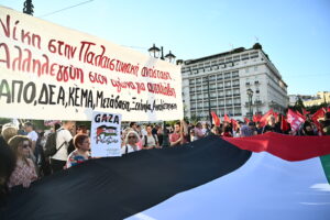 Πλήθος κόσμου σε συγκέντρωση για την Παλαιστίνη στο Σύνταγμα (Photos)