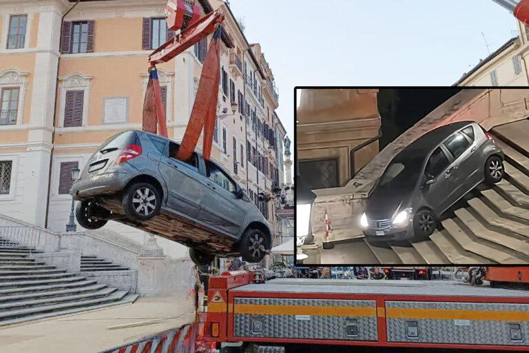 Πιάτσα Ντι Σπάνια: Viral το ΙΧ που «πάρκαρε» στα διάσημα σκαλοπάτια (Video)